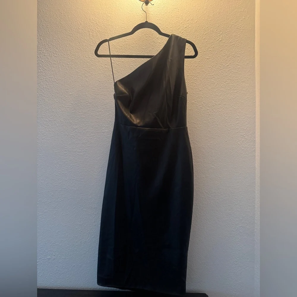 Bardot Oriella Revolve Vegan Leather Dress in Black size Medium - Picture 11 of 11